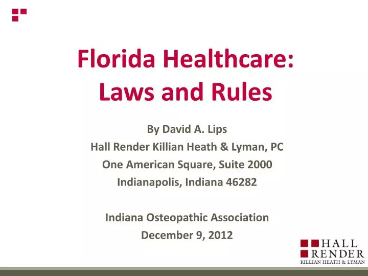 florida healthcare laws and rules