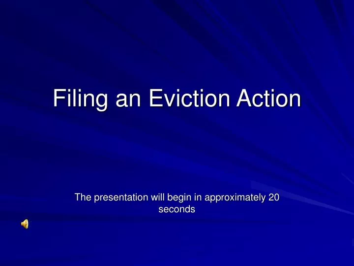 filing an eviction action