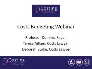 Costs Budgeting Webinar
