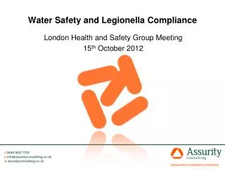 Water Safety and Legionella Compliance