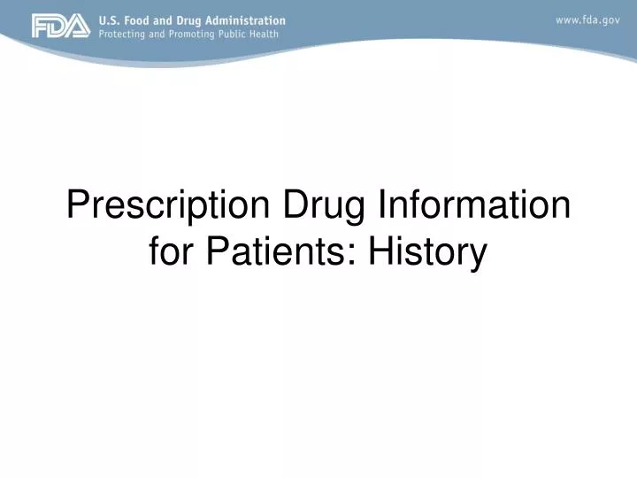 prescription drug information for patients history