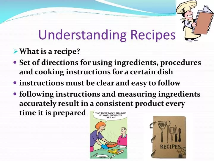 understanding recipes