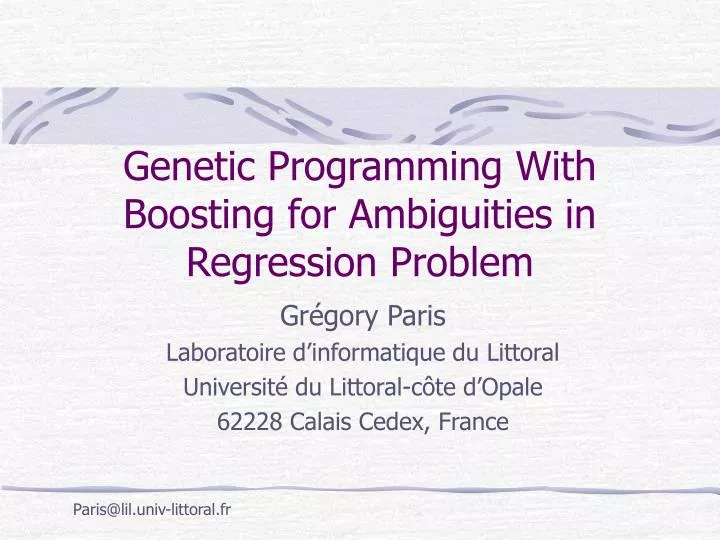 genetic programming with boosting for ambiguities in regression problem
