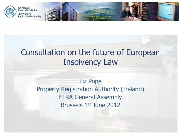 consultation on the future of european insolvency law