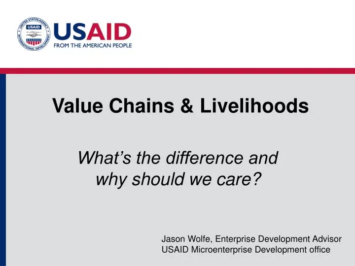 value chains livelihoods