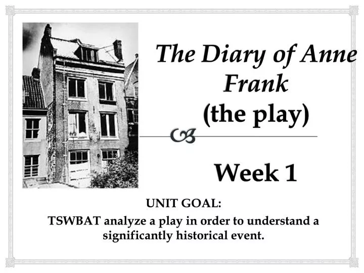 the diary of anne frank the play week 1