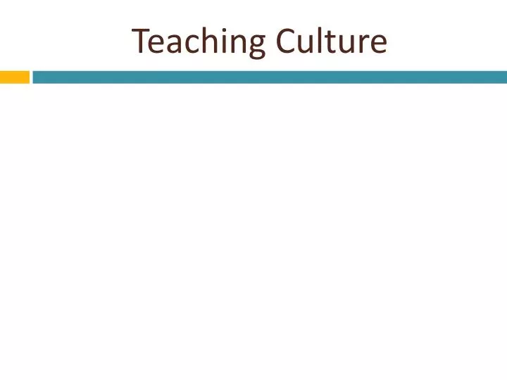 teaching culture