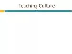 Teaching Culture - slide 1