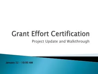 Grant Effort Certification