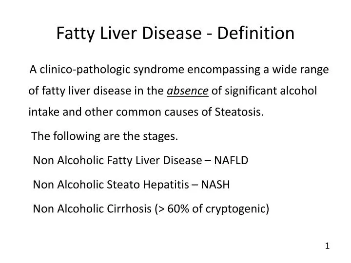fatty liver disease definition