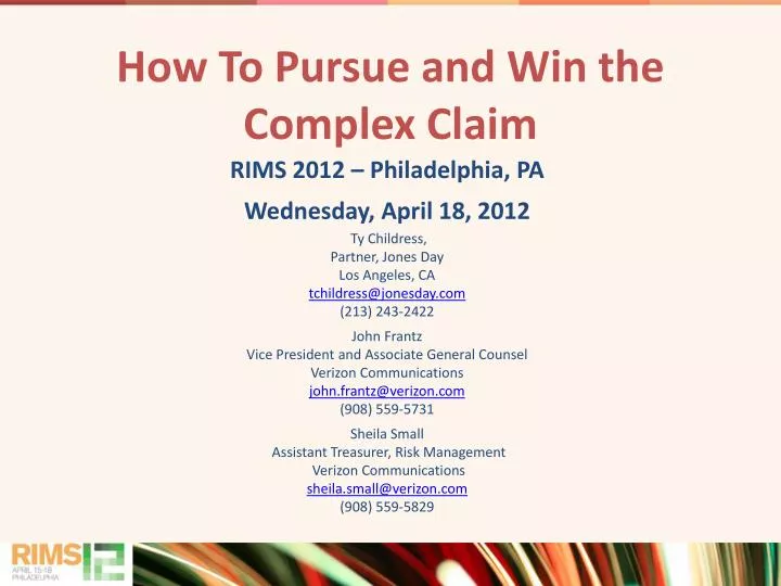 how to pursue and win the complex claim