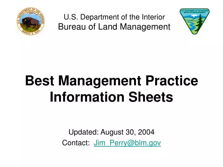 best management practice information sheets