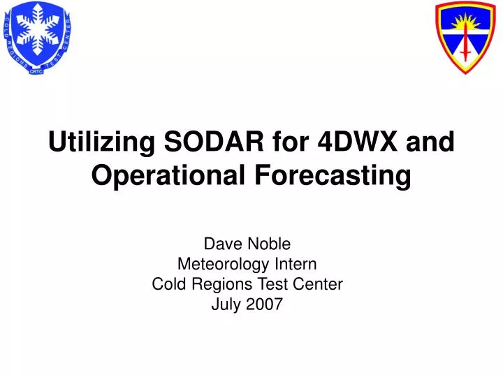 utilizing sodar for 4dwx and operational forecasting