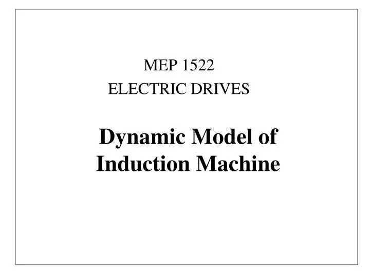 dynamic model of induction machine
