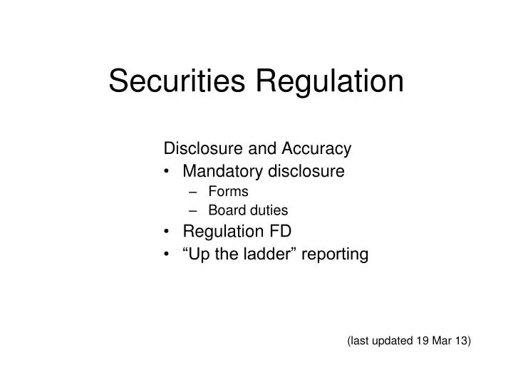 securities regulation