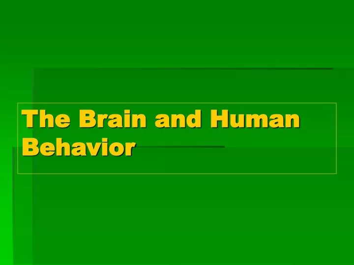the brain and human behavior