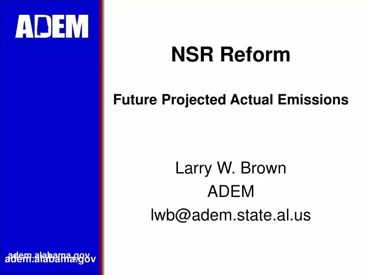 nsr reform future projected actual emissions