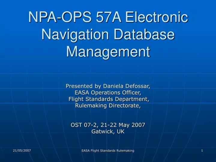 npa ops 57a electronic navigation database management