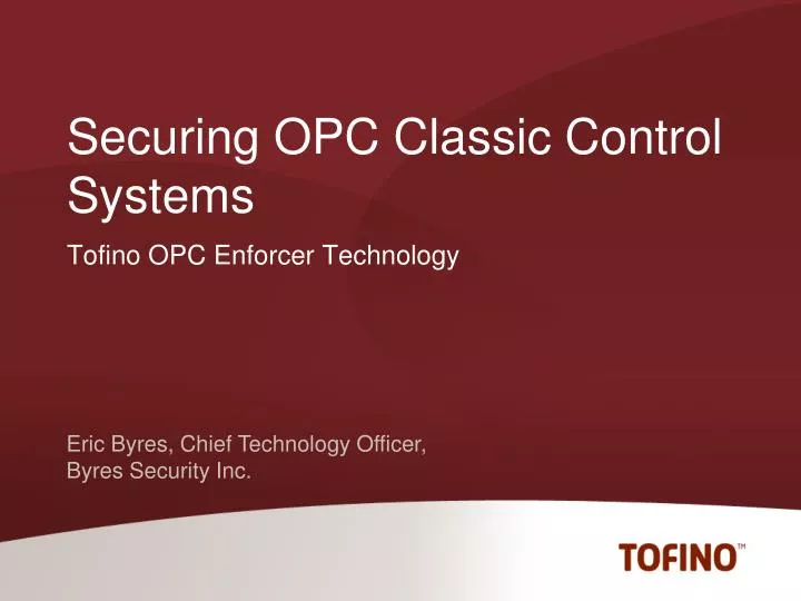 securing opc classic control systems