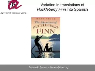 Variation in translations of Huckleberry Finn into Spanish