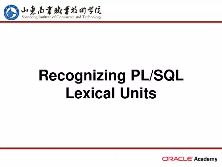 recognizing pl sql lexical units