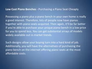 low cost piano benches - purchasing a piano seat cheaply