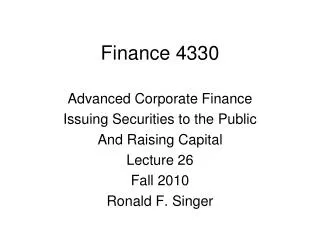 Finance 4330
