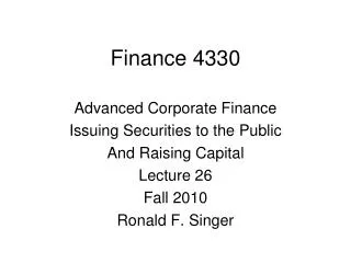 finance 4330