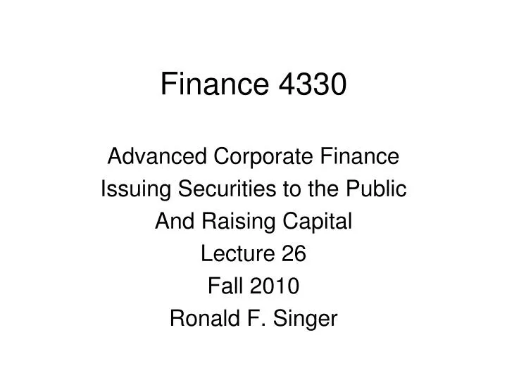 finance 4330