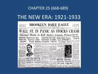 THE NEW ERA: 1921-1933