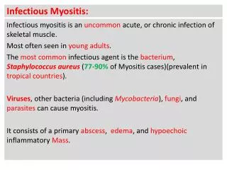 Infectious Myositis: