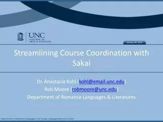 Streamlining Course Coordination with Sakai