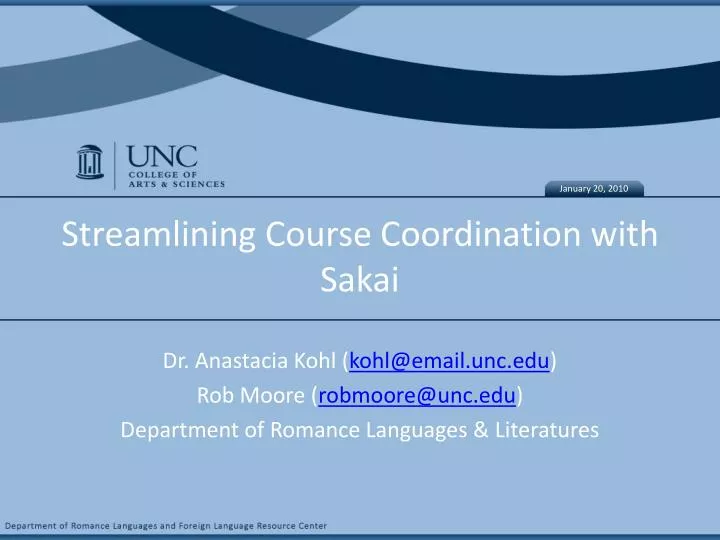 streamlining course coordination with sakai