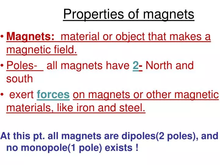 properties of magnets