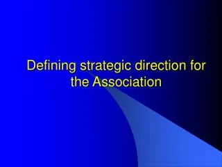 Defining strategic direction for the Association