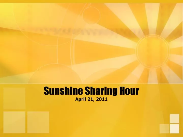 sunshine sharing hour