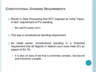 Constitutional Standing Requirements