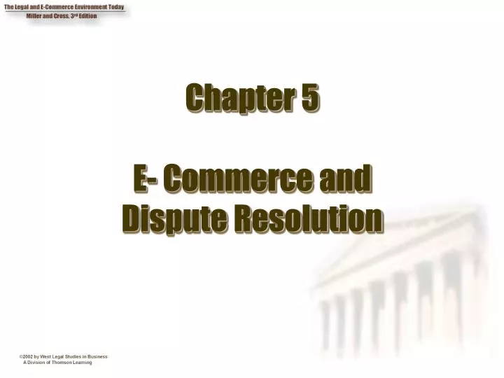 chapter 5 e commerce and dispute resolution
