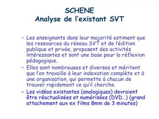 schene analyse de l existant svt