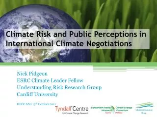 Climate Risk and Public Perceptions in International Climate Negotiations