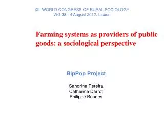 Farming systems as providers of public goods: a sociological perspective