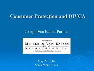 Consumer Protection and DIVCA