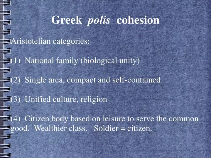 greek polis cohesion