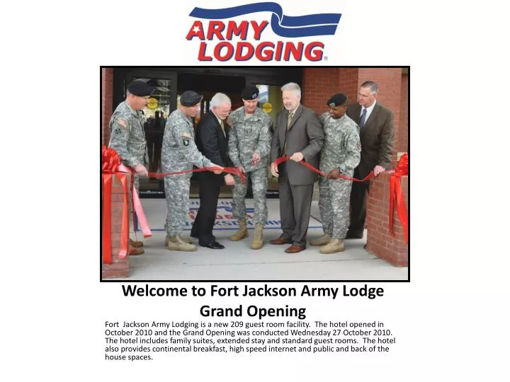 welcome to fort jackson army lodge grand opening