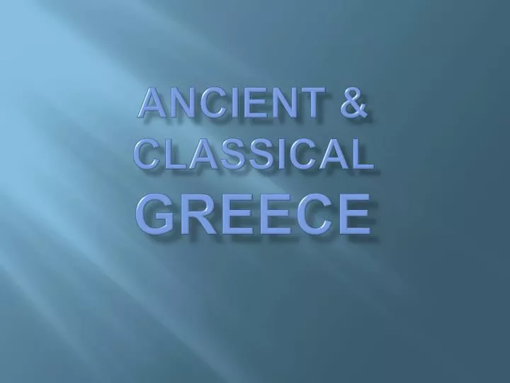 ancient classical greece