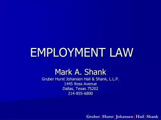 EMPLOYMENT LAW