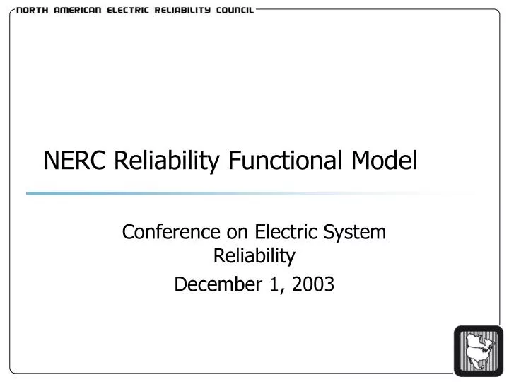 nerc reliability functional model