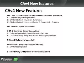 CAv4 New features.