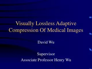 Visually Lossless Adaptive Compression Of Medical Images