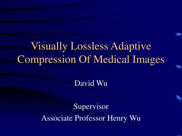 visually lossless adaptive compression of medical images
